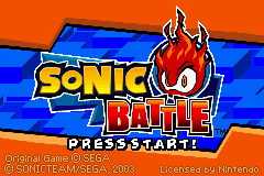 Sonic Battle title screen for GameBoy Advance
